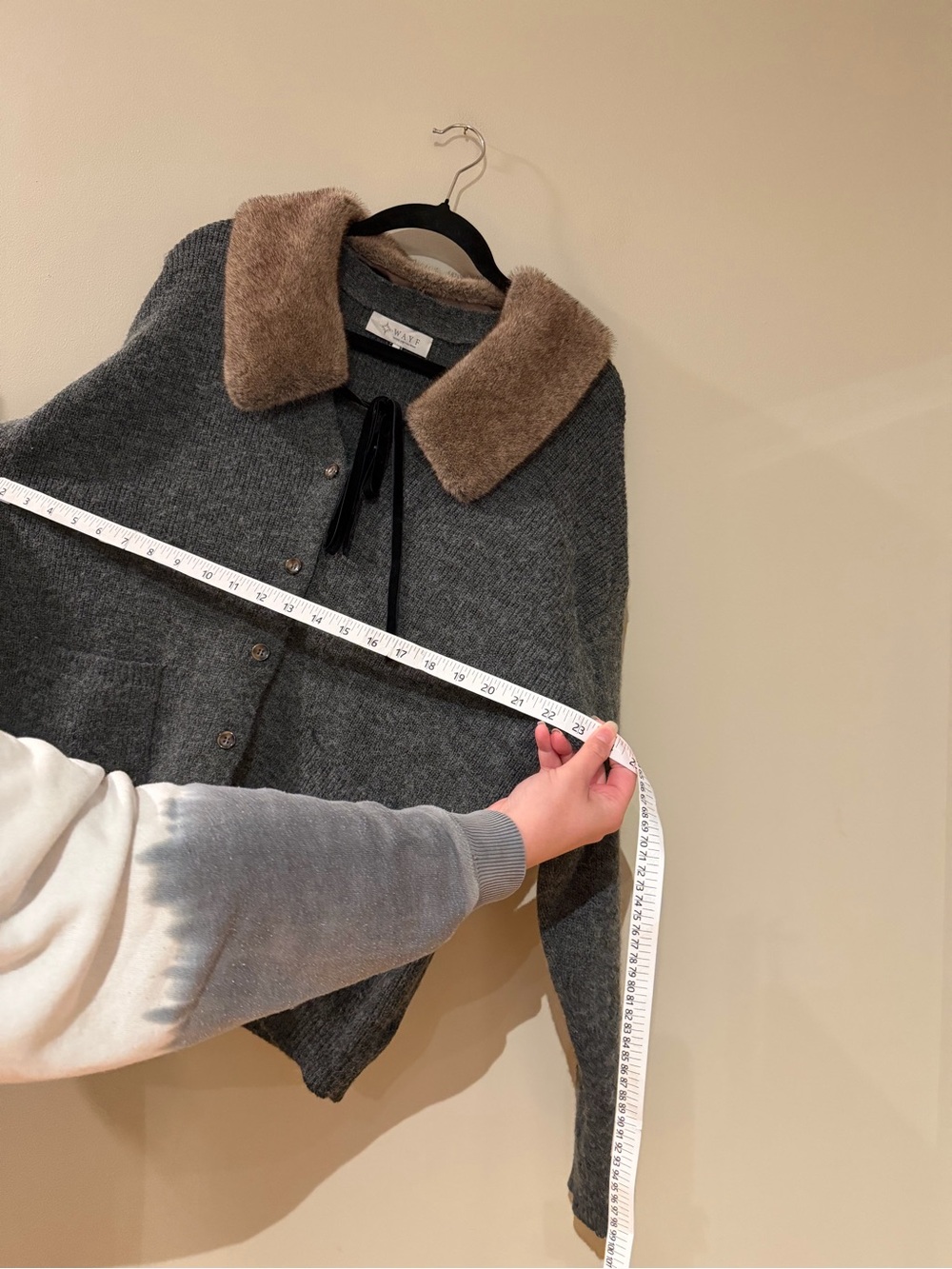 WAYF Gray Button Up Sweater - Picture 9 of 10